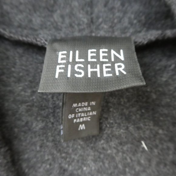 ANGoRa WooL Eileen Fisher Lagenlook Kimono Sleeve Cape Jacket Charcoal M - Picture 5 of 7